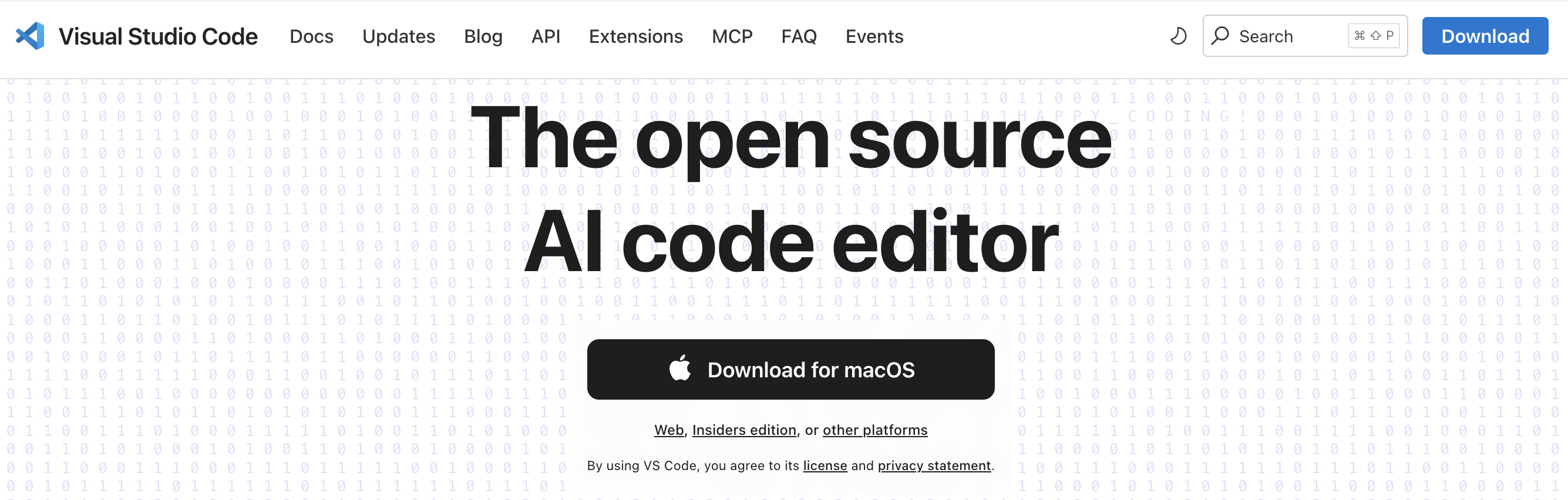 Страница загрузки VS Code